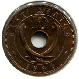 Британская Восточная Африка 10 центов 1964 #40 BU