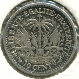 Гаити 10 сантимов 1890 #44 XF