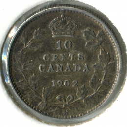 Канада 10 центов 1902 #10 GVF