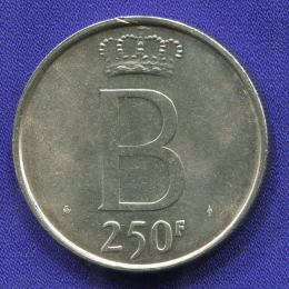Бельгия 250 франков 1976 UNC 25 лет правлению Короля Бодуэна I /DES BELGES/ 