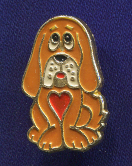 Значок «Собака» Алюминий Булавка