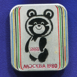 Значок «Олимпийский мишка Москва-80» Алюминий Булавка