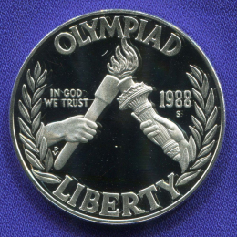 США 1 доллар 1988 Proof  XXIV летние Олимпийские Игры, Сеул 1988 