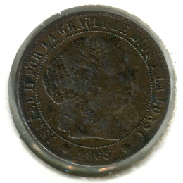 Испания 1/2 сантима 1868 #632.5 GVF