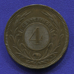 Уругвай 4 чентезимо 1869 AU 