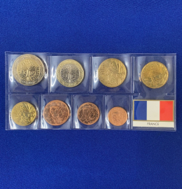 Набор монет Франции EURO 8 монет 2009 UNC