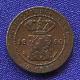 Нидерландская Индия 1/2 цента 1860 VF-XF 