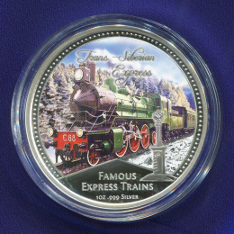 Ниуэ 2 доллара 2010 Proof Знаменитые пассажирские поезда Транссибирский экспресс 