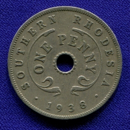 Южная Родезия 1 пенни 1938 VF