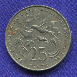 Ямайка 25 центов 1985 XF 