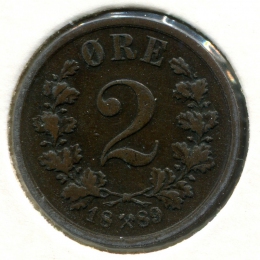 Норвегия 2 эре 1889 #353