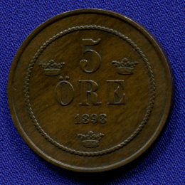 Швеция 5 эйре 1898 VF 
