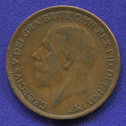 Великобритания 1 пенни 1927 XF- 