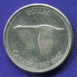 Канада 1 доллар 1967 XF 100 лет Конфедерации Канада 