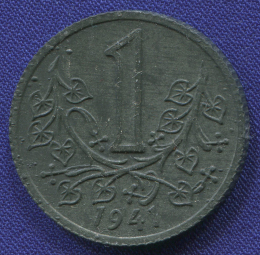 Богемия и Моравия 1 крона 1941 UNC КМ№4 