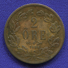 Швеция 2 эйре 1858 VF Оскар I 