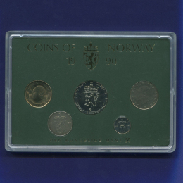 Норвегия набор - 4 монеты+жетон 1990 UNC