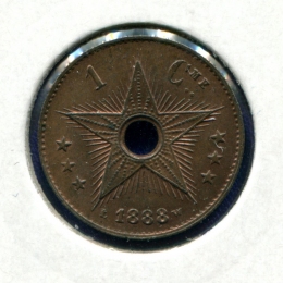 Бельгийское Конго 1 сантим 1888 UNC 