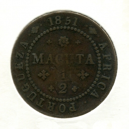 Ангола 1/2 макуты 1851 VF 