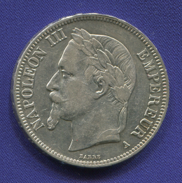 Франция 5 франков 1868 aUNC 