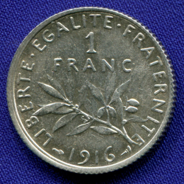Франция 1 франк 1916 aUNC 