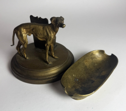 Спичечница и пепельница "Гончая" Бронза